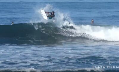 Surfing at Playa Hermosa, Costa Rica March 3, 2020