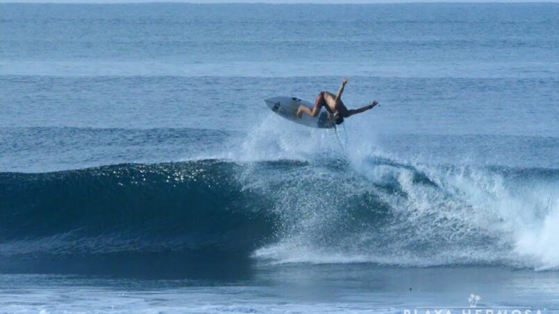Surfing at Playa Hermosa, Costa Rica March 14, 2020
